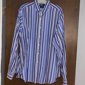 Excellent Striped Button Up Long Sleeve Polo by Ralph Lauren Shirt